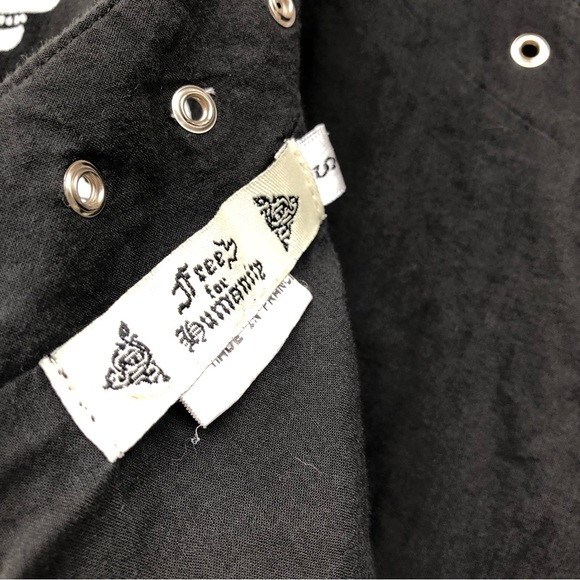 Free For Humanity France Skull Skeleton Dress sz S - Picture 8 of 13